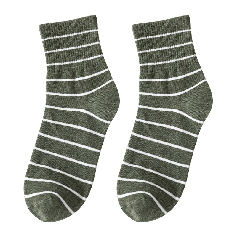 Japanese Khmer Cute Retro Female Socks In Tube Socks Striped Stockings Spring And Winter Socks